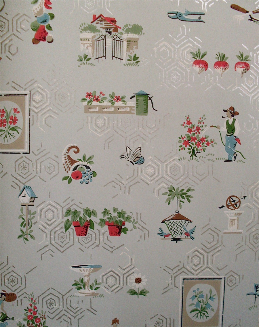 This S Wallpaper Features Sweet Little People Watering Their Garden