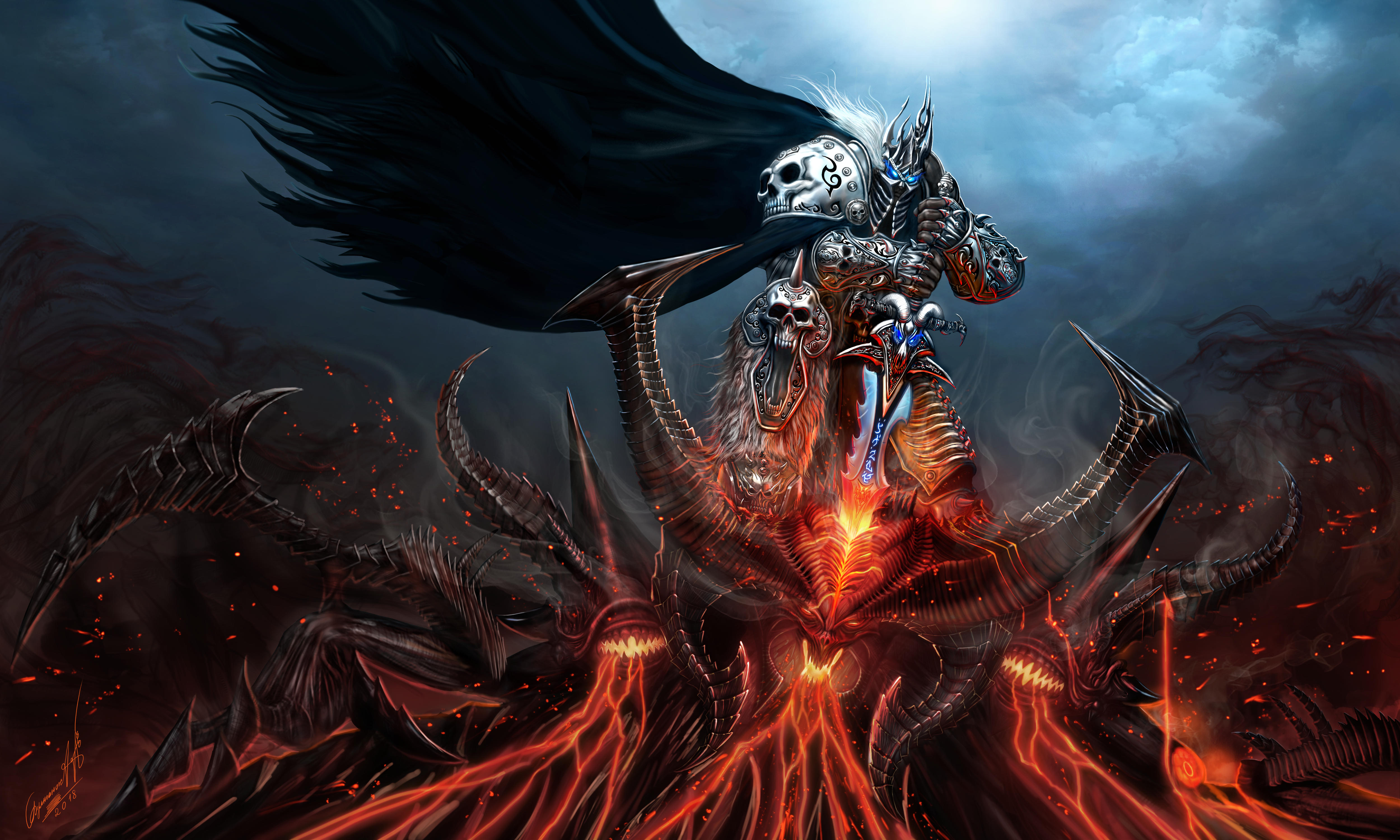 Lich King Killing Diablo 4k Ultra HD Wallpaper Background Image