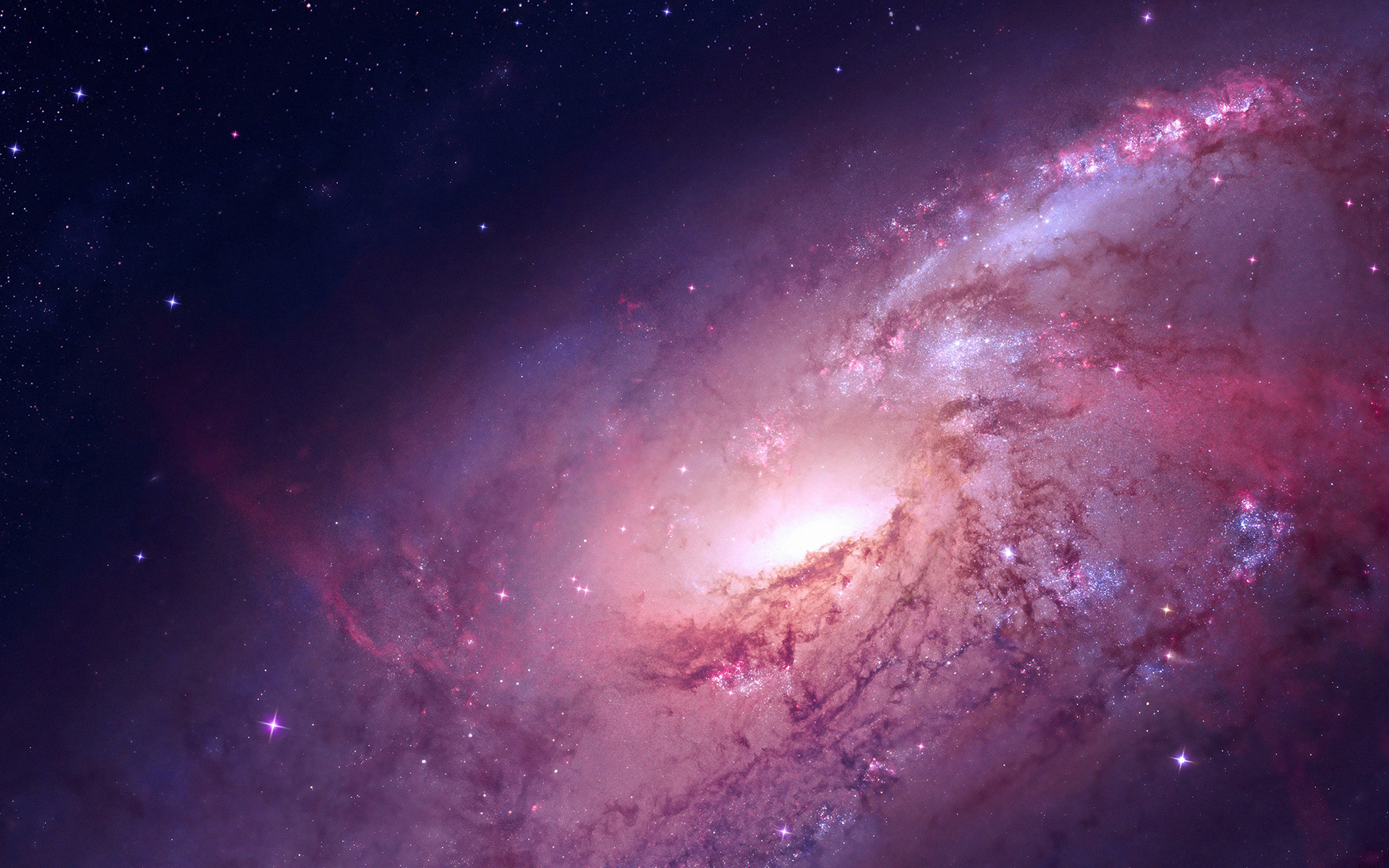 Galaxy Stars Purple Wallpaper