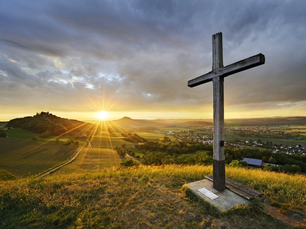 Cross Sunset Germany Wallpaper