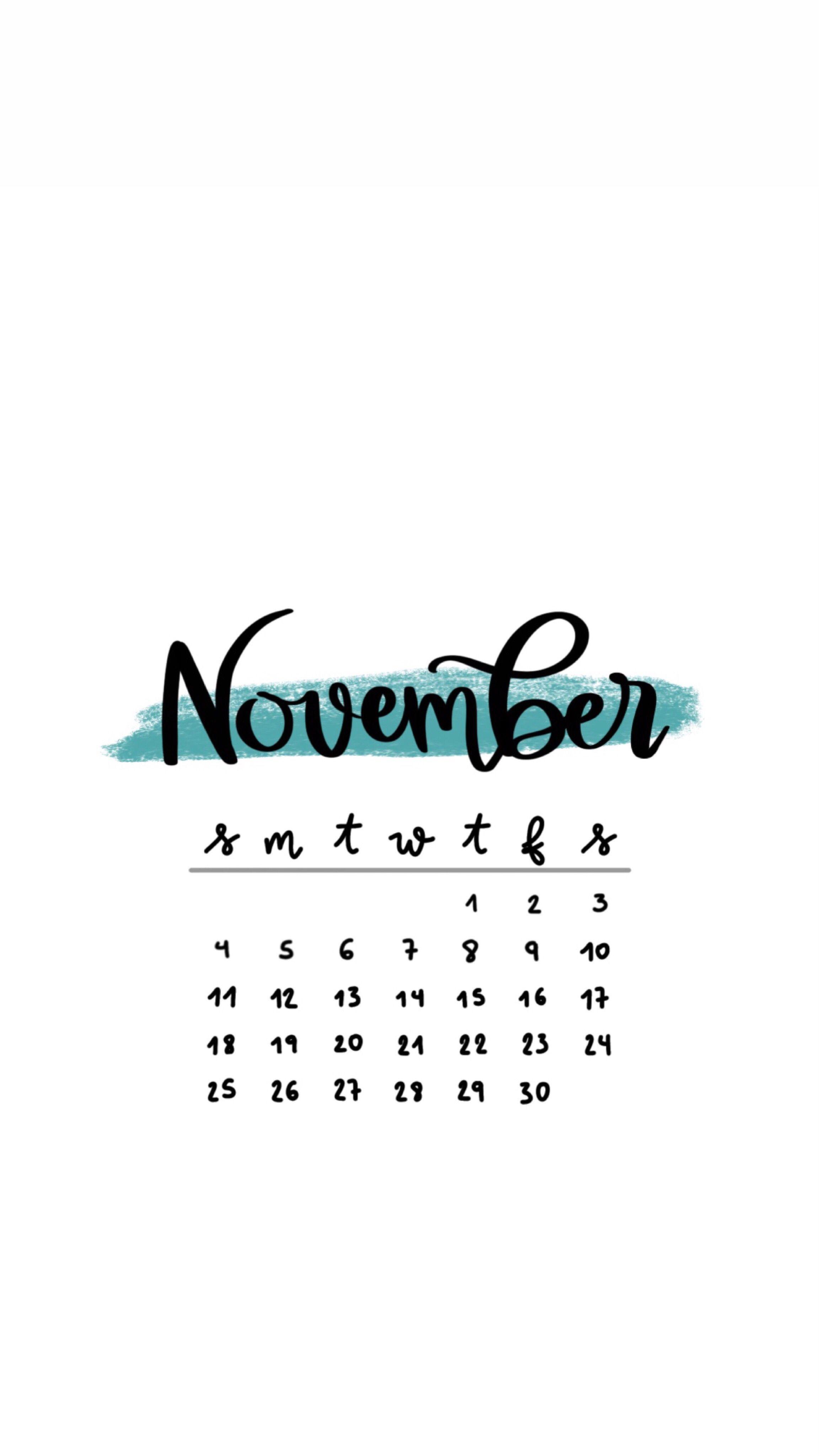 November Calendar Wallpaper Aesthetic