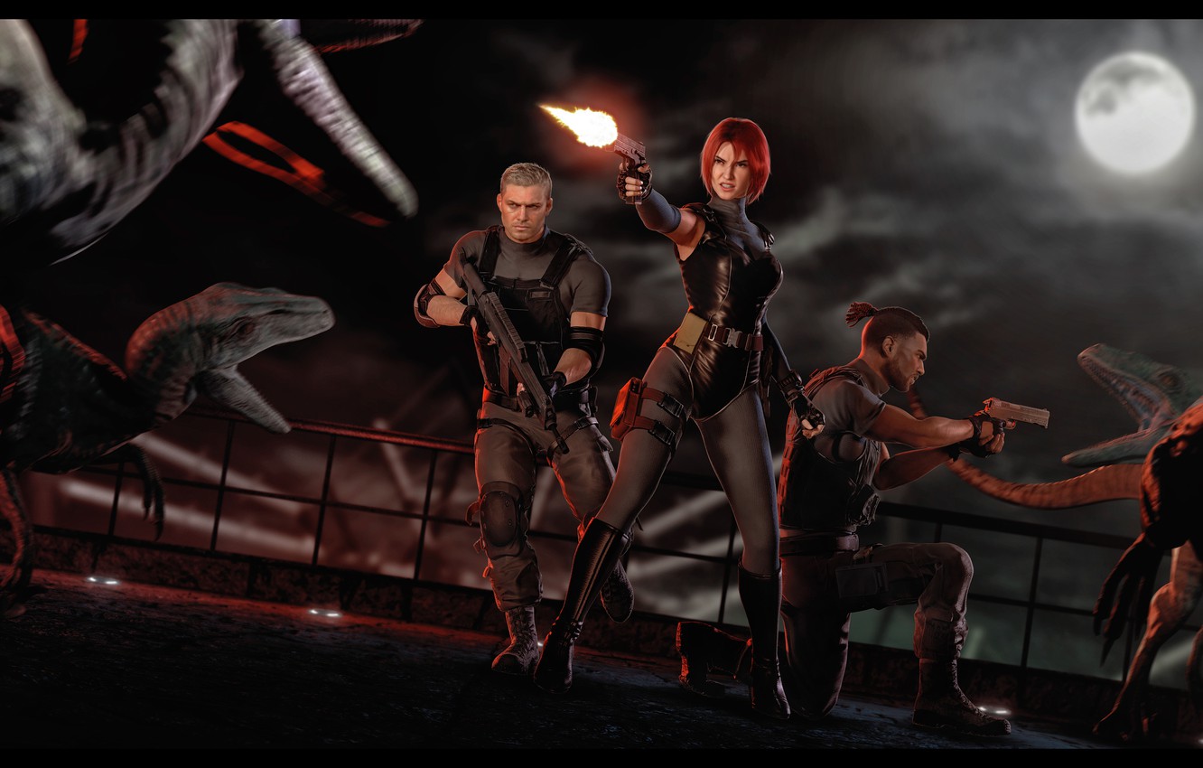 Wallpaper Girl Night Weapons Agent Rick Regina Gail