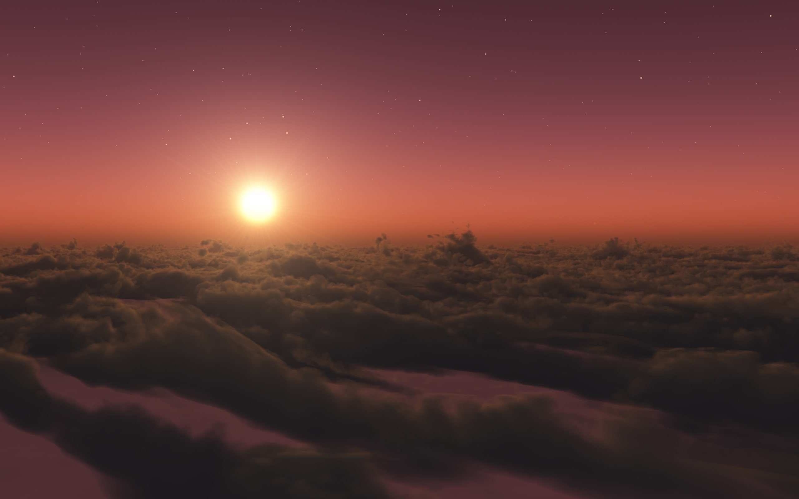 Sun Clouds Stratosphere Digital Render HD Wallpaper