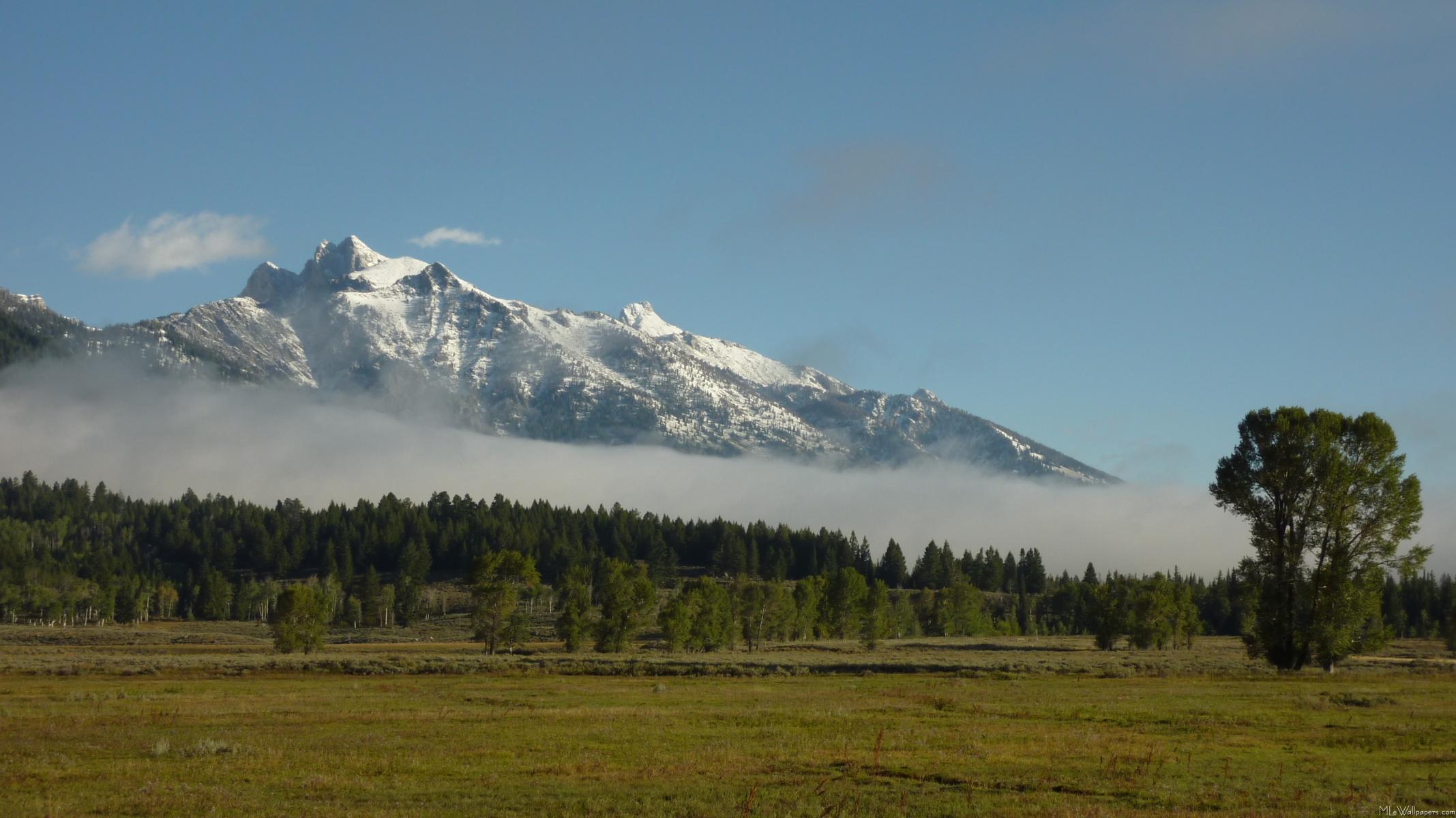 Mlewallpaper Foggy Teton Mountains