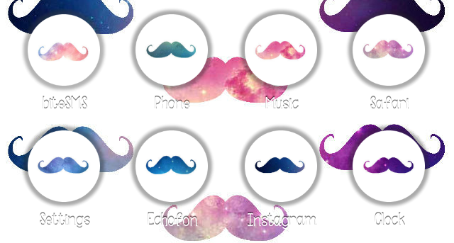 Galaxy Mustache Icons