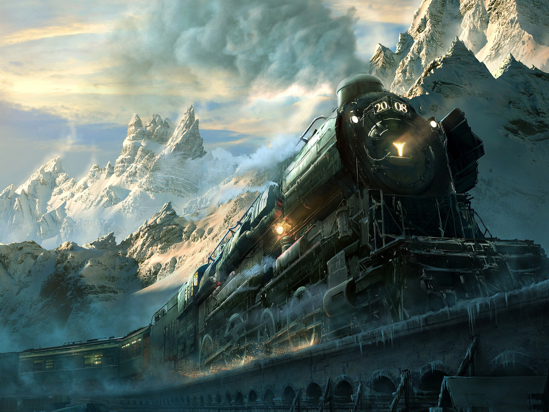 Train Digital Painting Wallpaper World Collection
