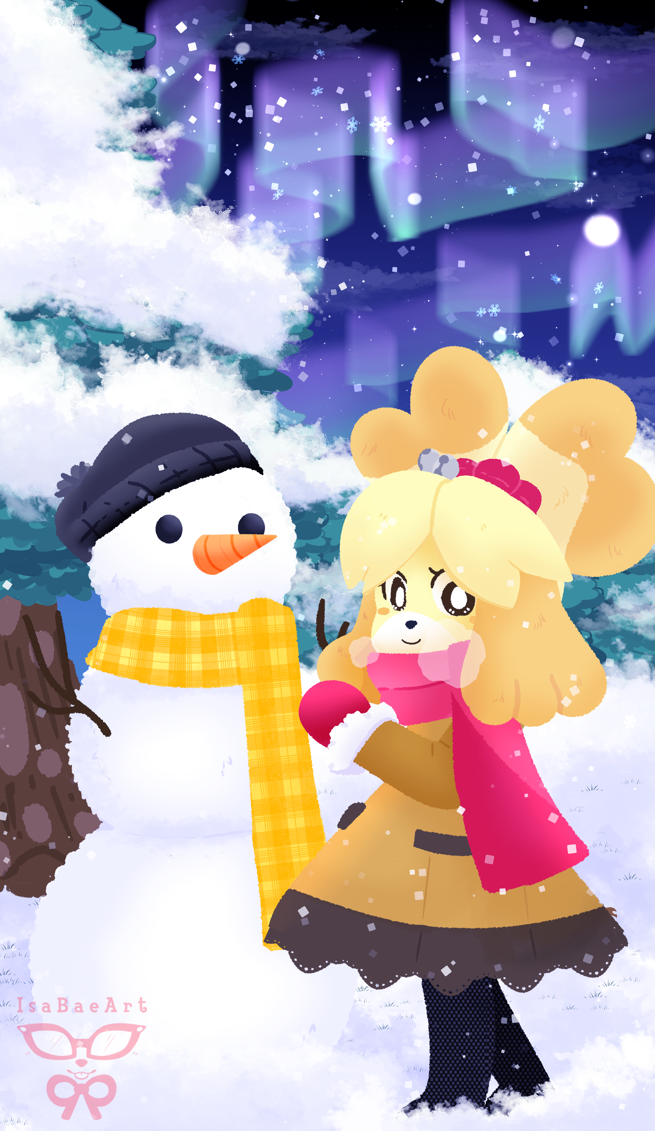 A Cute Winter Isabelle Wallpaper For You Guys R Animalcrossing