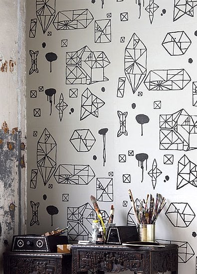 The 10 Coolest Black and White Geometric Wallpapers POPSUGAR Home 395x550