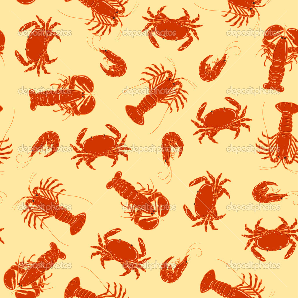 Background With Seafood Object Shrimp Crab Lobster Crayfish Jpg