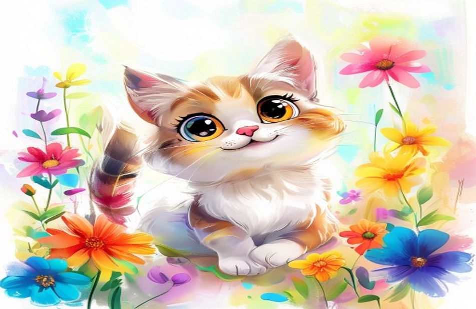 Cute Cartoon Cat Wallpaper