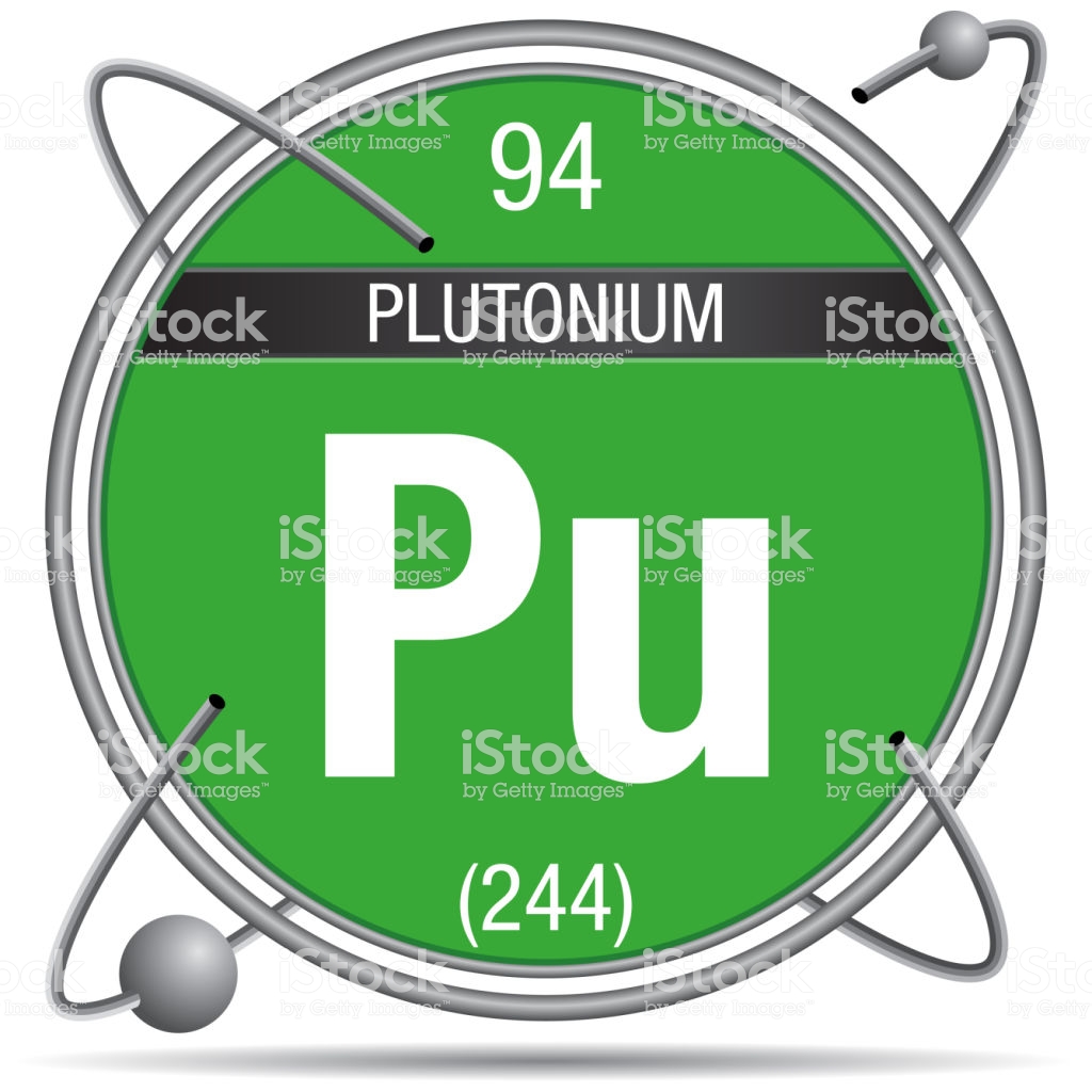 Plutonium Symbol Inside A Metal Ring With Colored Background And
