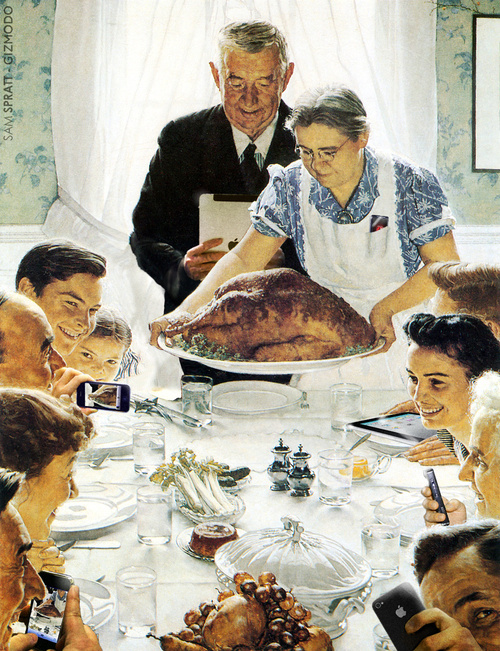 Norman Rockwell Thanksgiving Painting Over Spratt