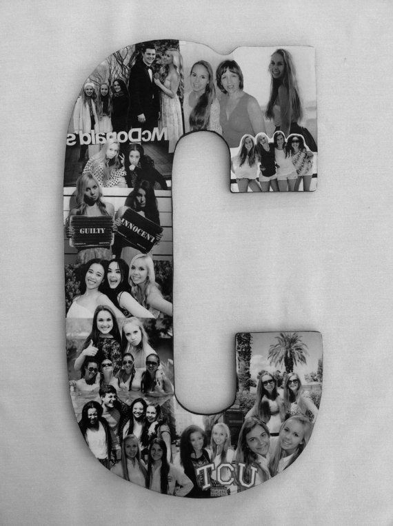 Custom Photo Collage letter   Girlfriend gift   College dorm room 570x763
