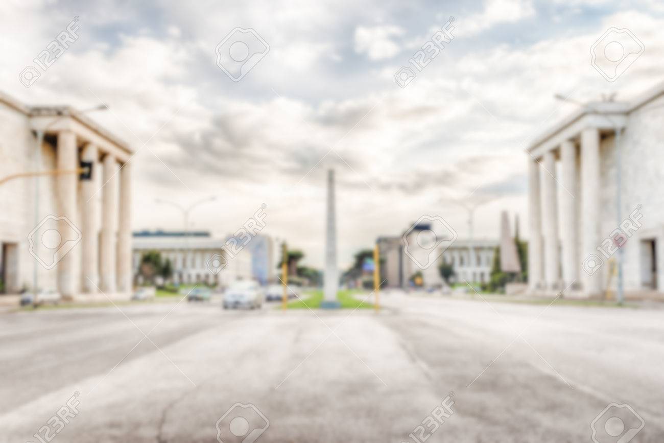Defocused Background Of Neoclassical Architecture In Eur District