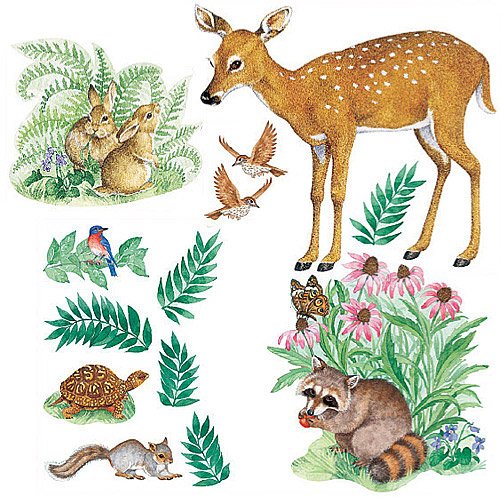 Woodland Animals Wallies Wallpaper Mural