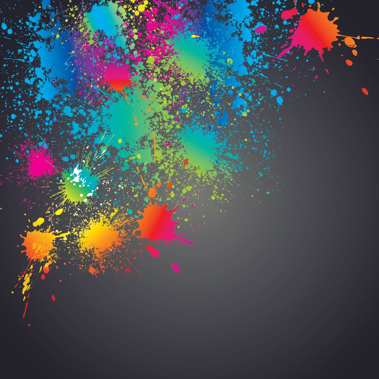 Colorful Splashed Paint Splatter Background Vector
