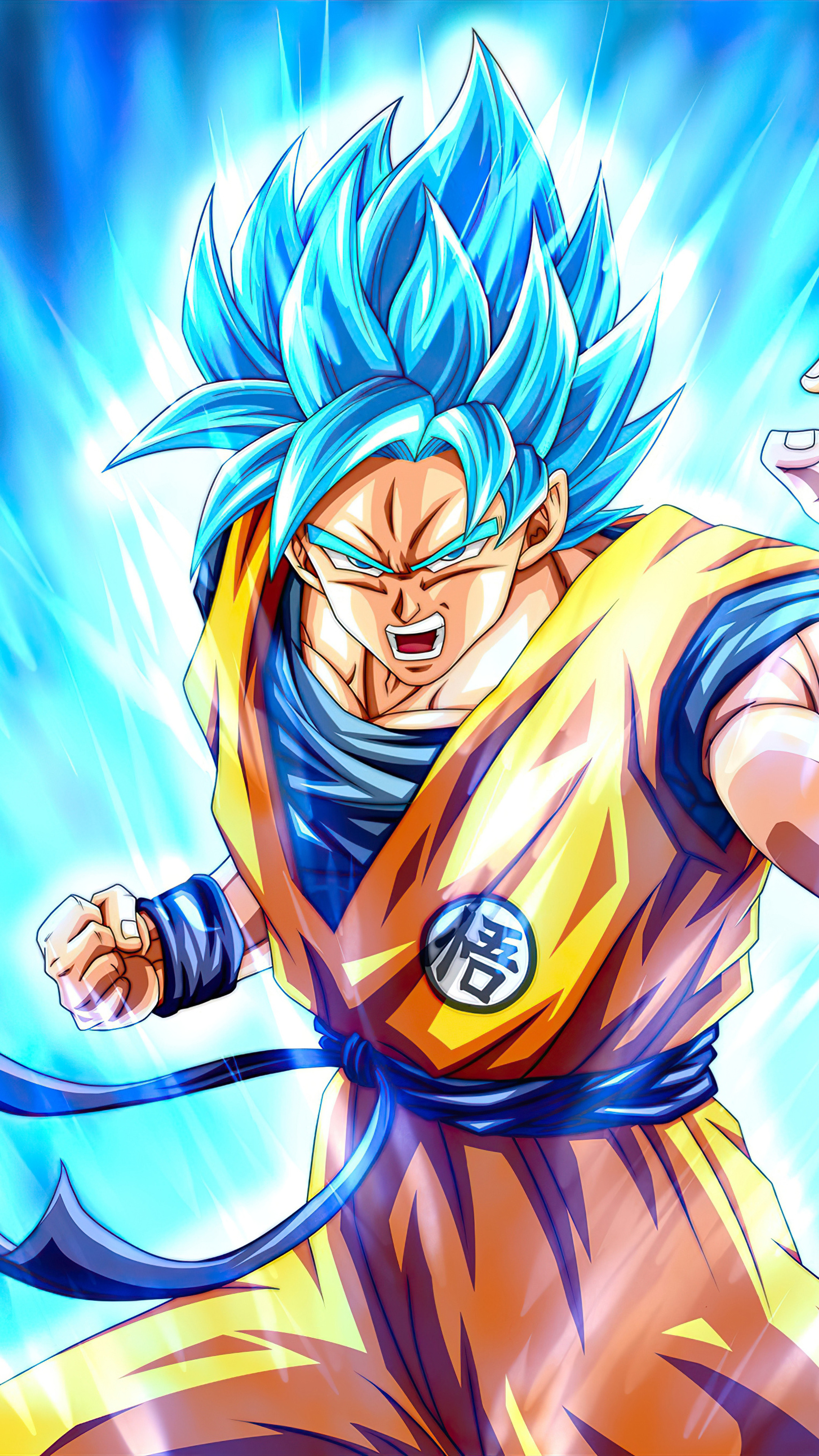 Goku Super Saiyan Blue powering up, Dragon Ball Super wallpaper