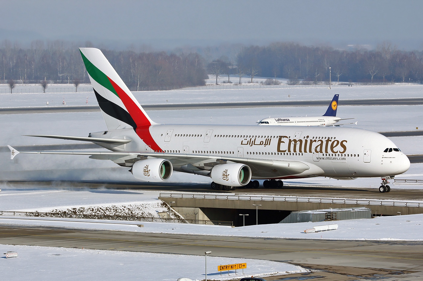 Airbus A380 800 of Emirates Airlines Taxiing Aircraft Wallpaper