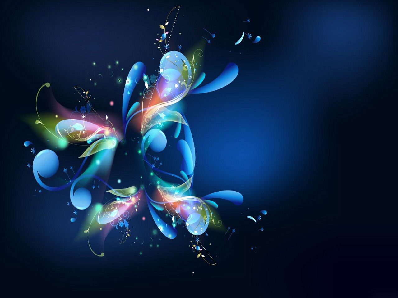 Wallpaper Background Blue Abstract Flowers Coverlayouts Girly Fb