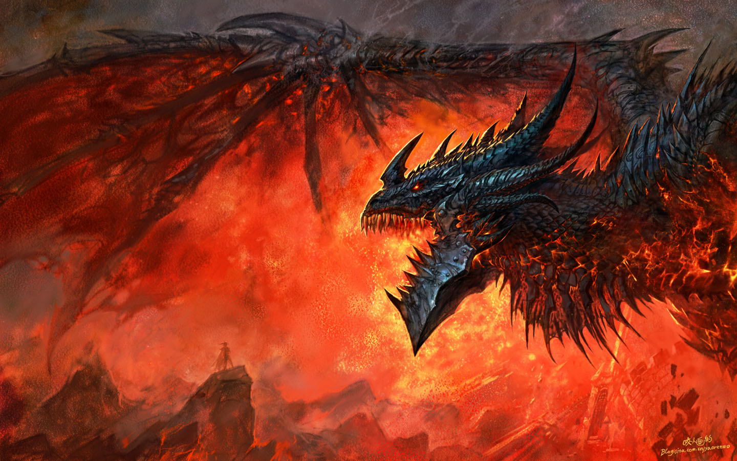 Dragons World Of Warcraft Deathwing Artwork Cataclysm Yaorenwo