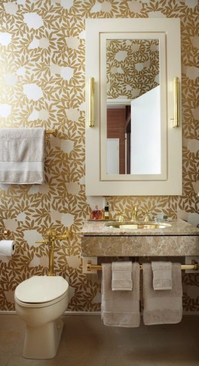 Bathrooms Osborne Little Asuka Wallpaper Gold Metallic