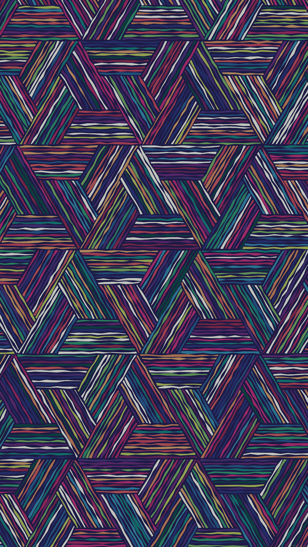 Triangle Colored Lines Digital Art Pattern iPhone Plus HD Wallpaper