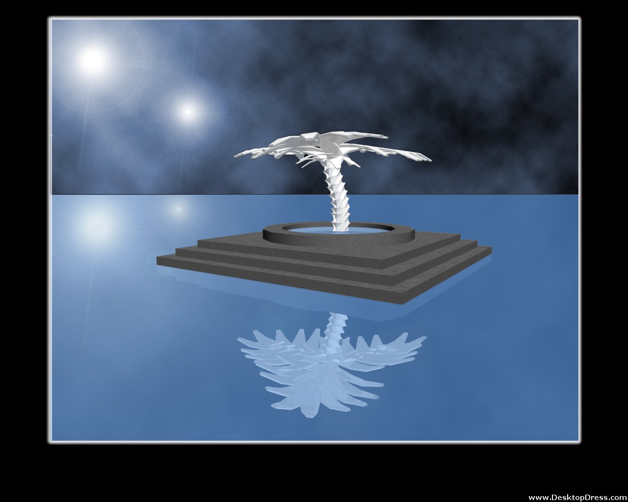 Desktop Wallpaper 3d Digital Art Background Silver Tree