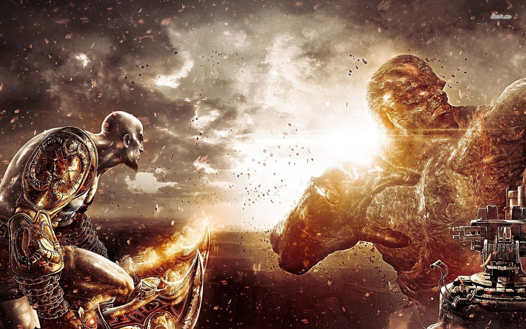 God Of War In Battle Kratos Wallpaper Game