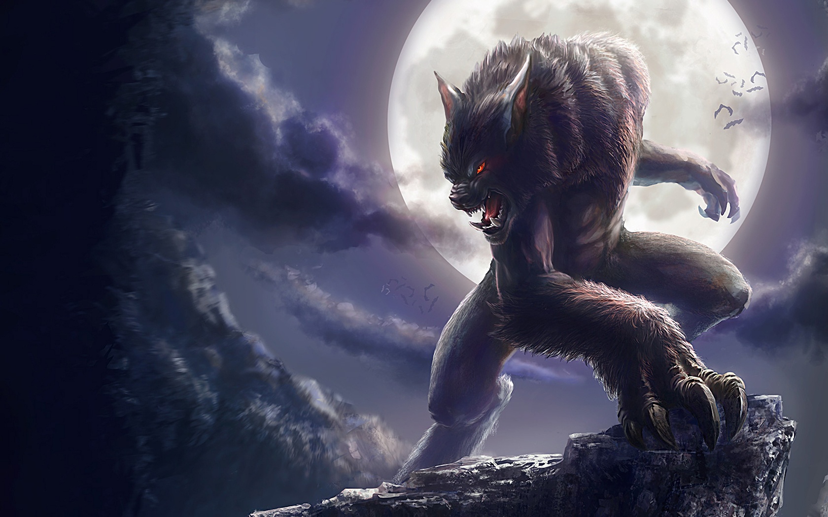 Werewolf And Full Moon Wallpapers   1680x1050   415100