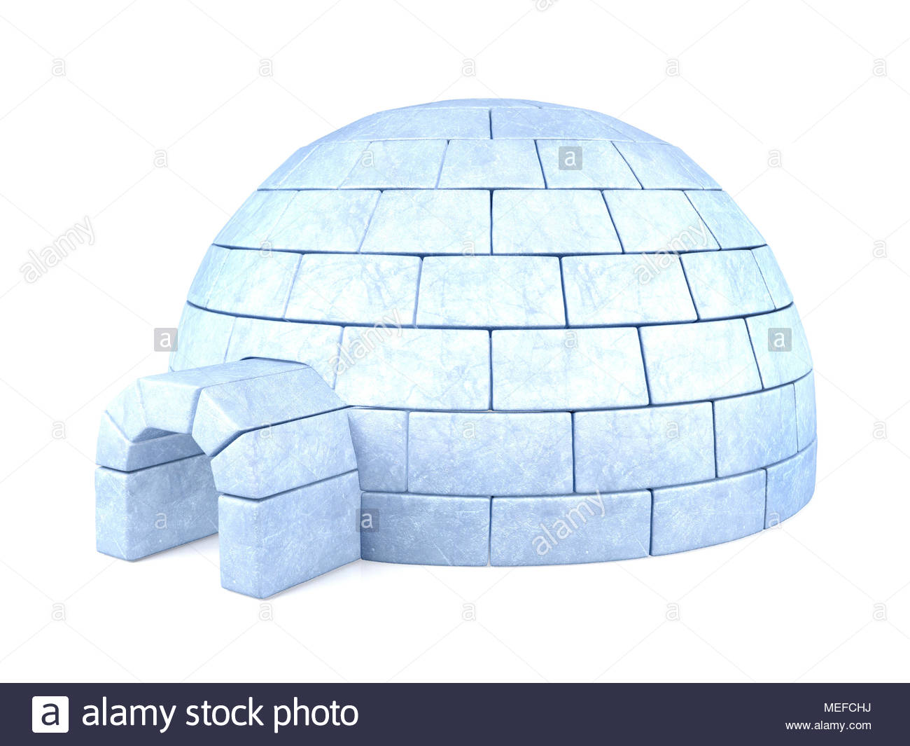 Iced Igloo Isolated On White Background Stock Photo