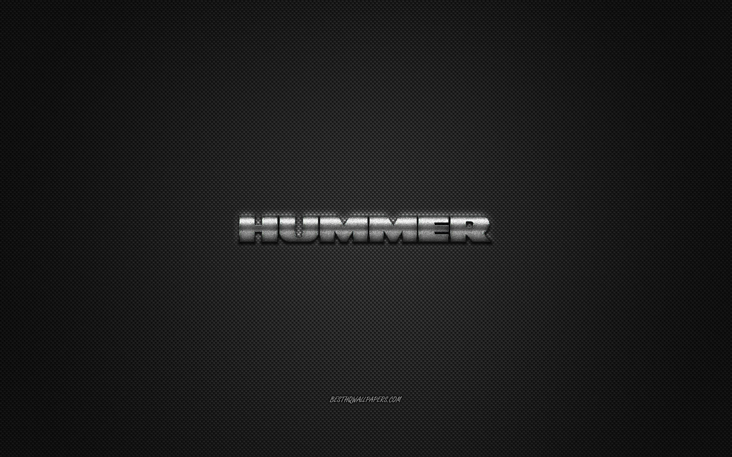 Wallpaper Hummer Logo Silver Gray Carbon Fiber