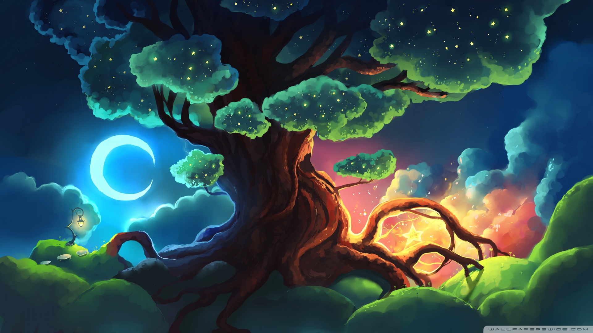 Magical Tree Fantasy Art Ultra HD Desktop Background Wallpaper For
