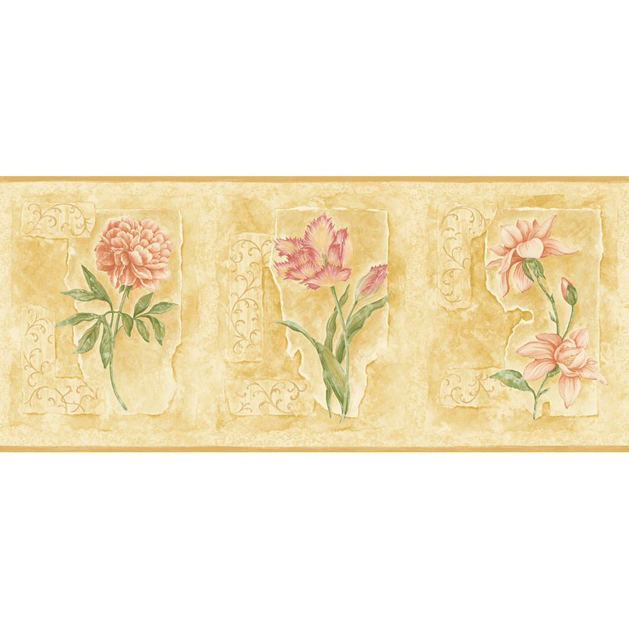 Free download Bright Asian Floral Prepasted Wallpaper Border at