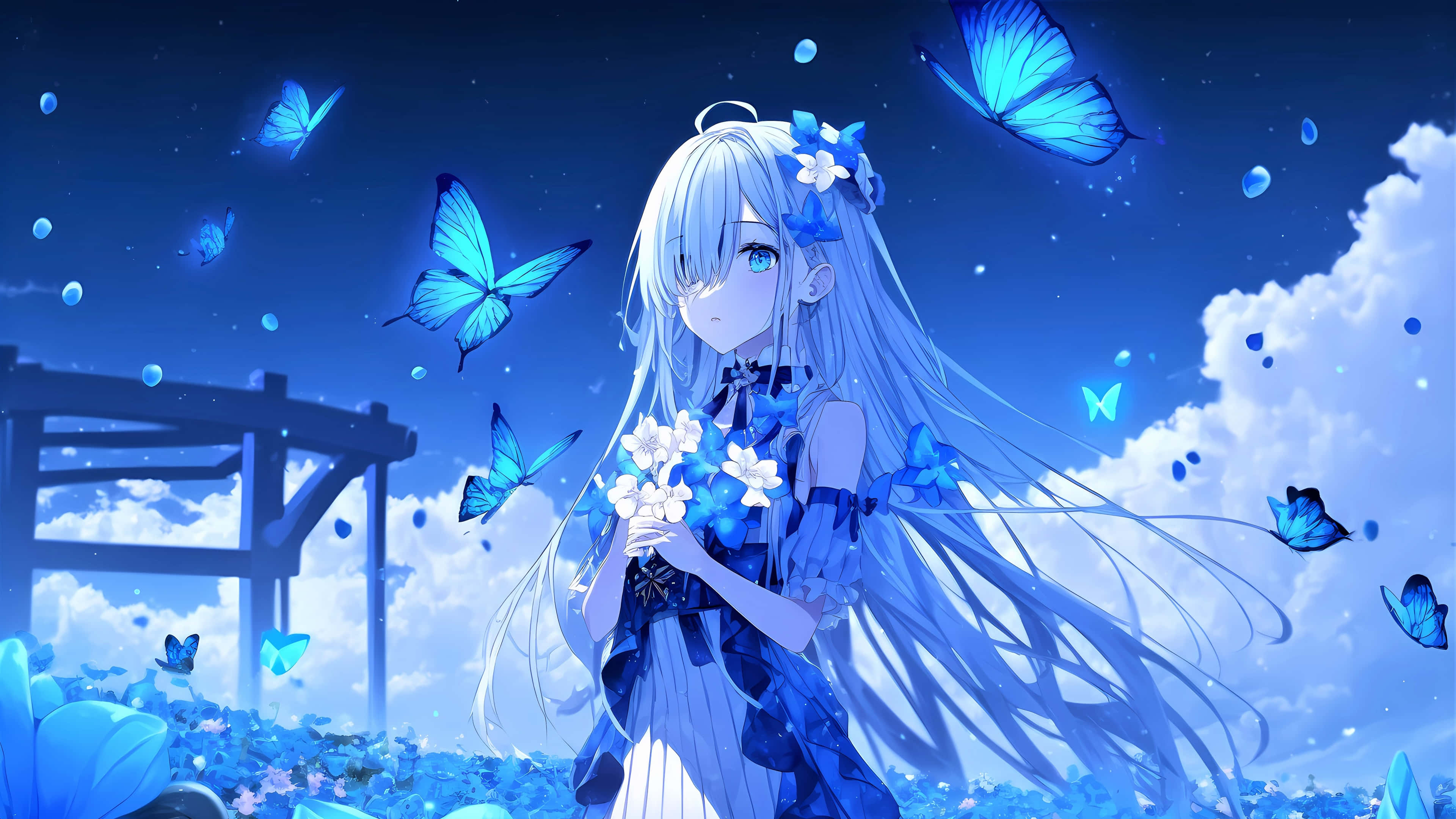 Anime Girl Background Wallpaper