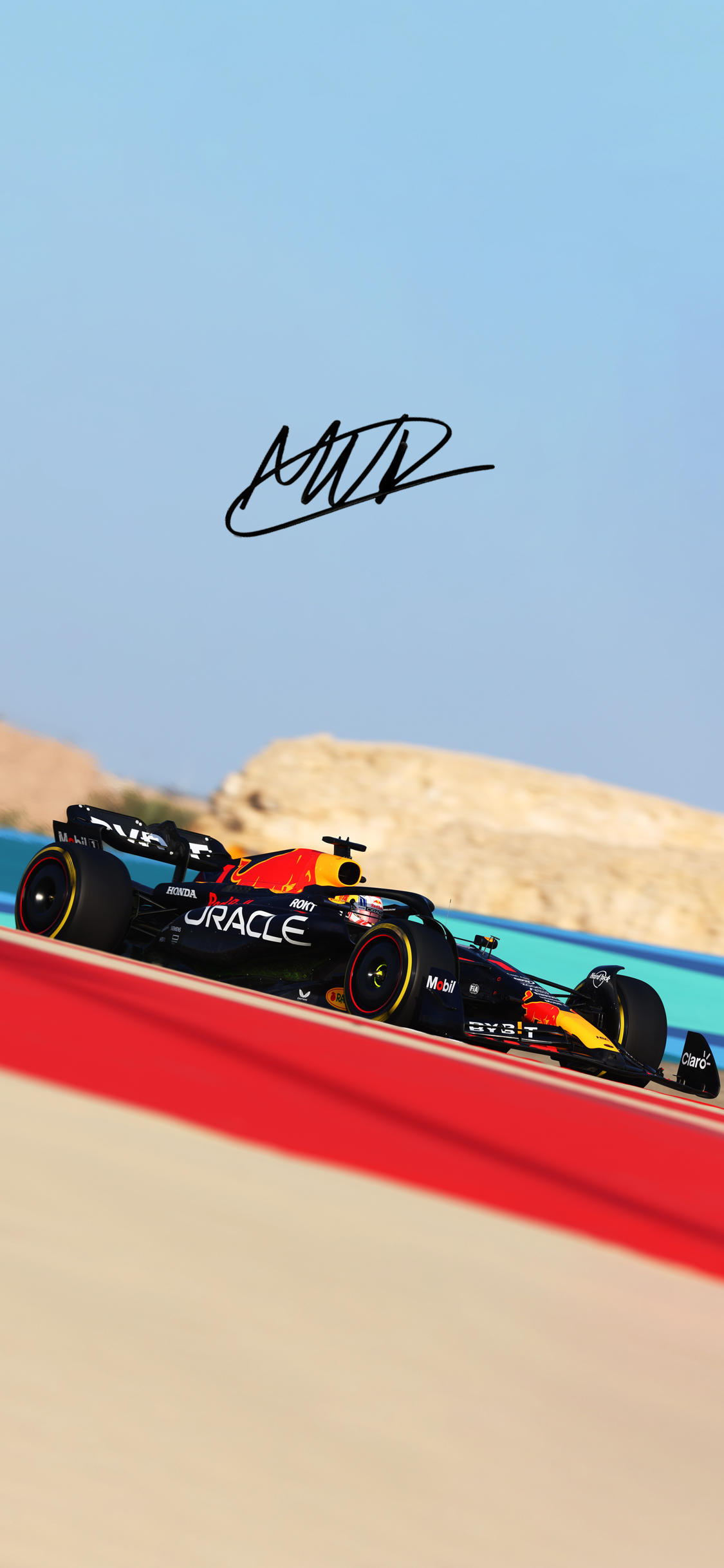 Max Verstappen Bahrain Testing Phone Wallpaper with and