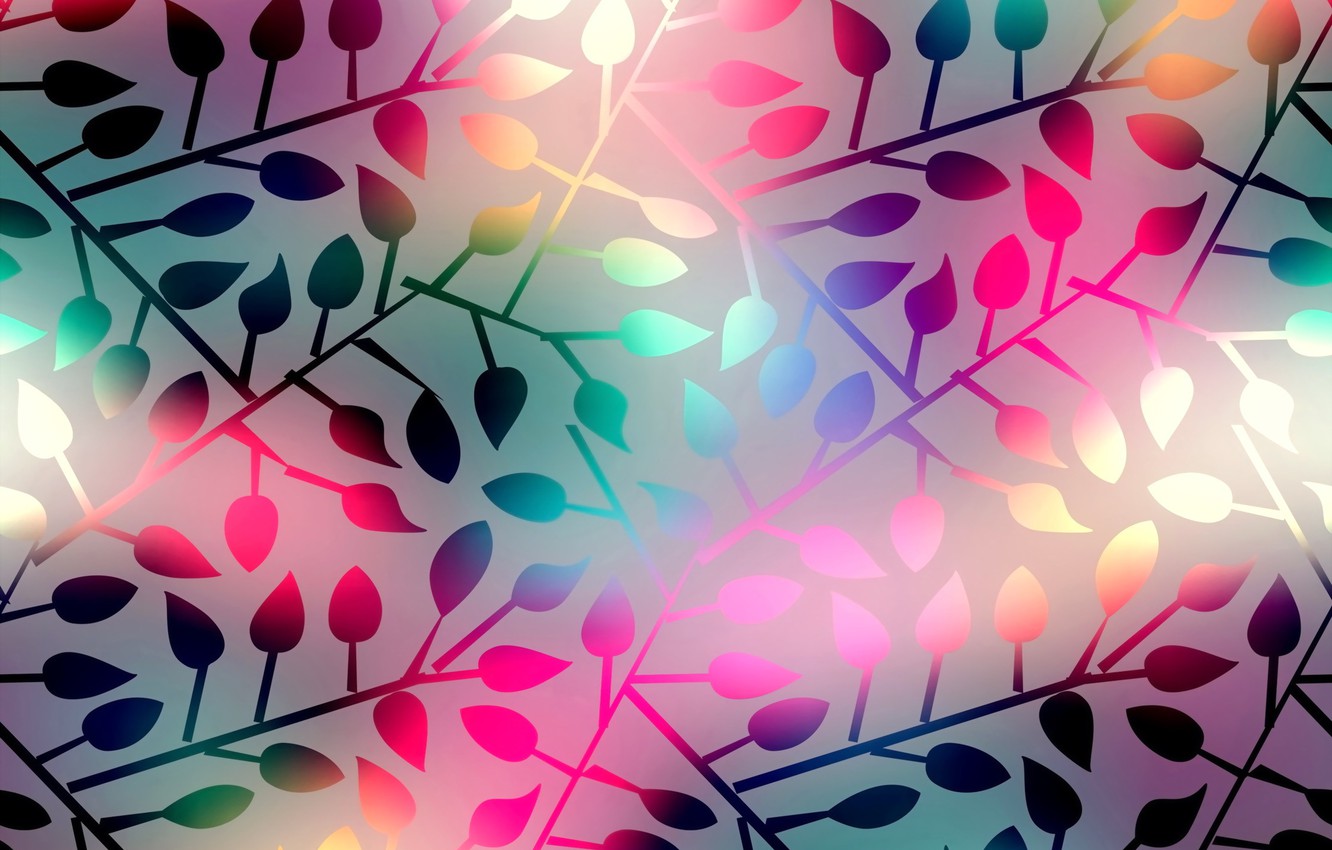 Wallpaper Leaves Background Colorful Abstract
