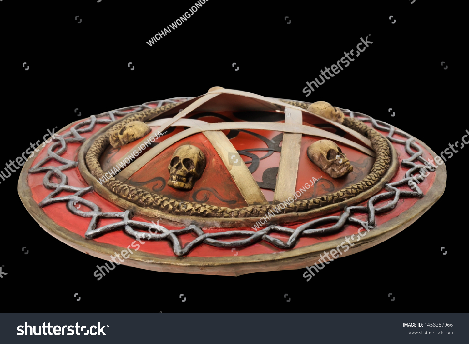 Pentacle Shield On Black Background Paper Royalty Stock Image