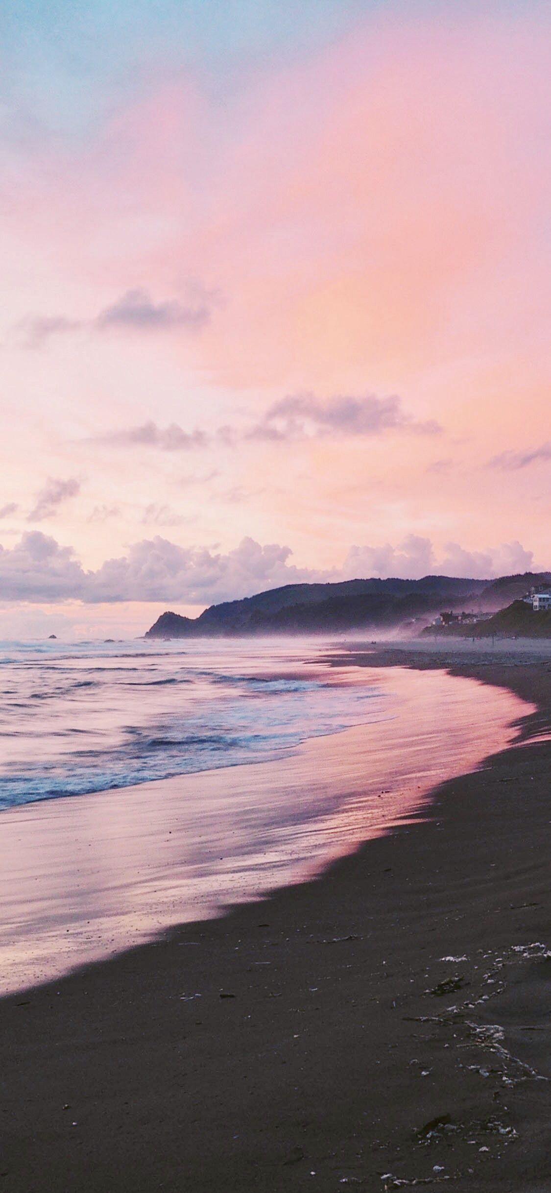 Pink sunset iPhone wallpaper Beach wallpaper Sunset iphone