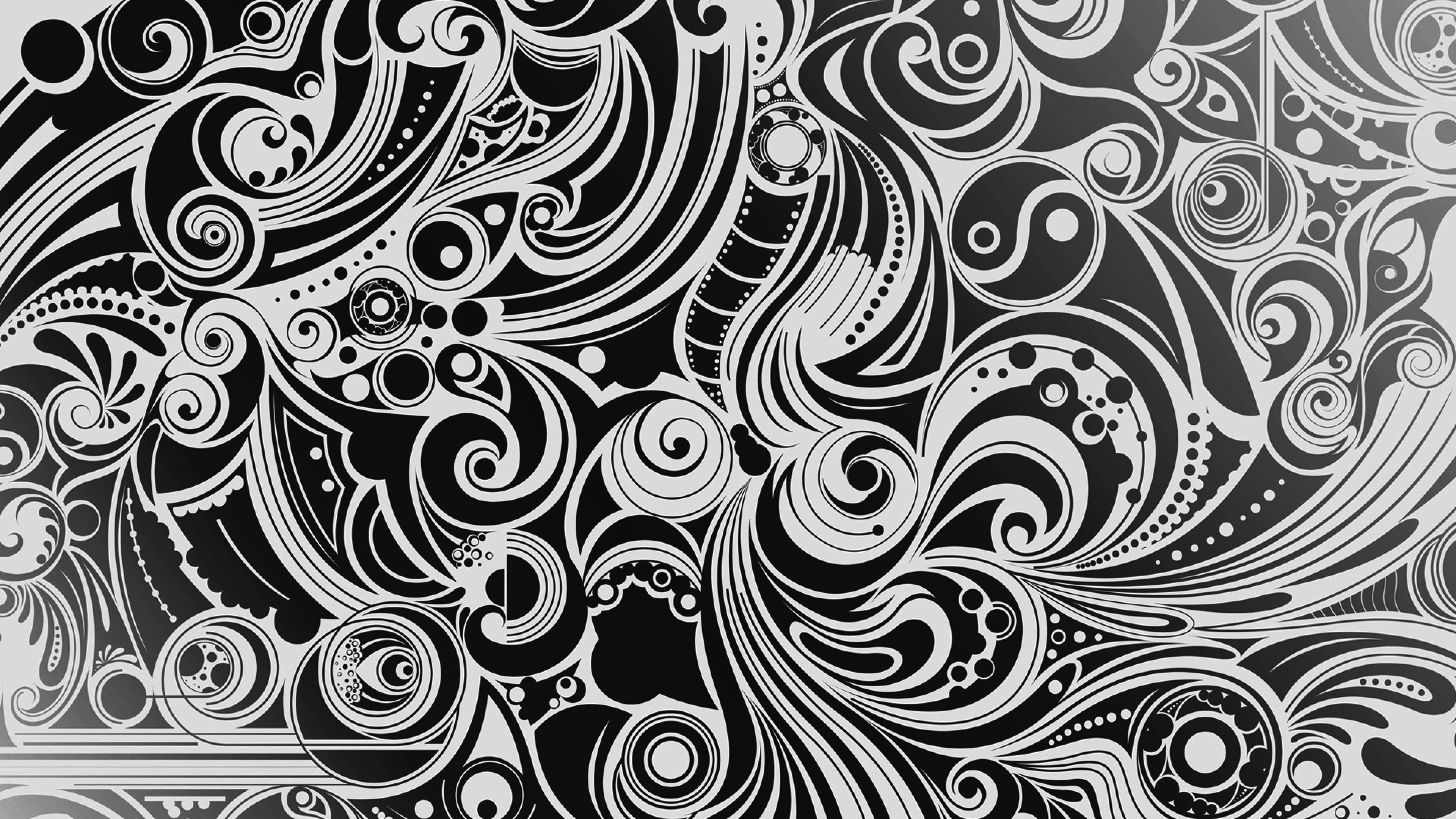 Download Wallpaper 3840x2160 Black White Pattern Shape Patterns 4K 3840x2160
