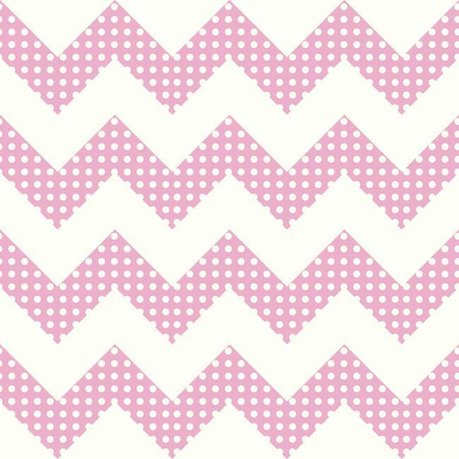 Chevron Pink White Polkadot Wallpaper Wall Sticker Outlet