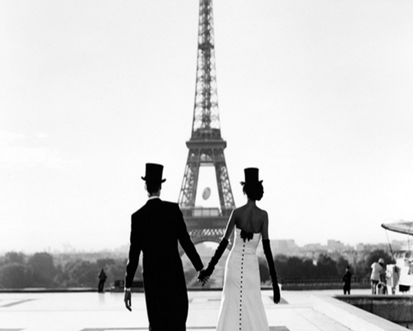 Paris Black And White Background Wedding