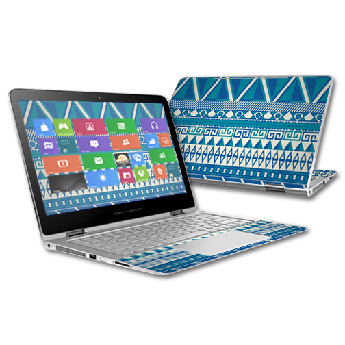 Skin Decal Wrap For Hp Spectre X360 In Skins Blue Aztec