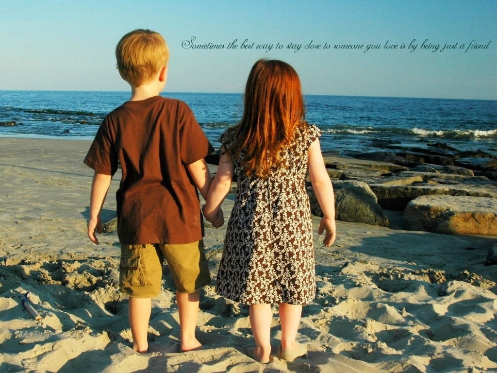 Image Friendship Wallpaper Of A Girl And Boy With Quote