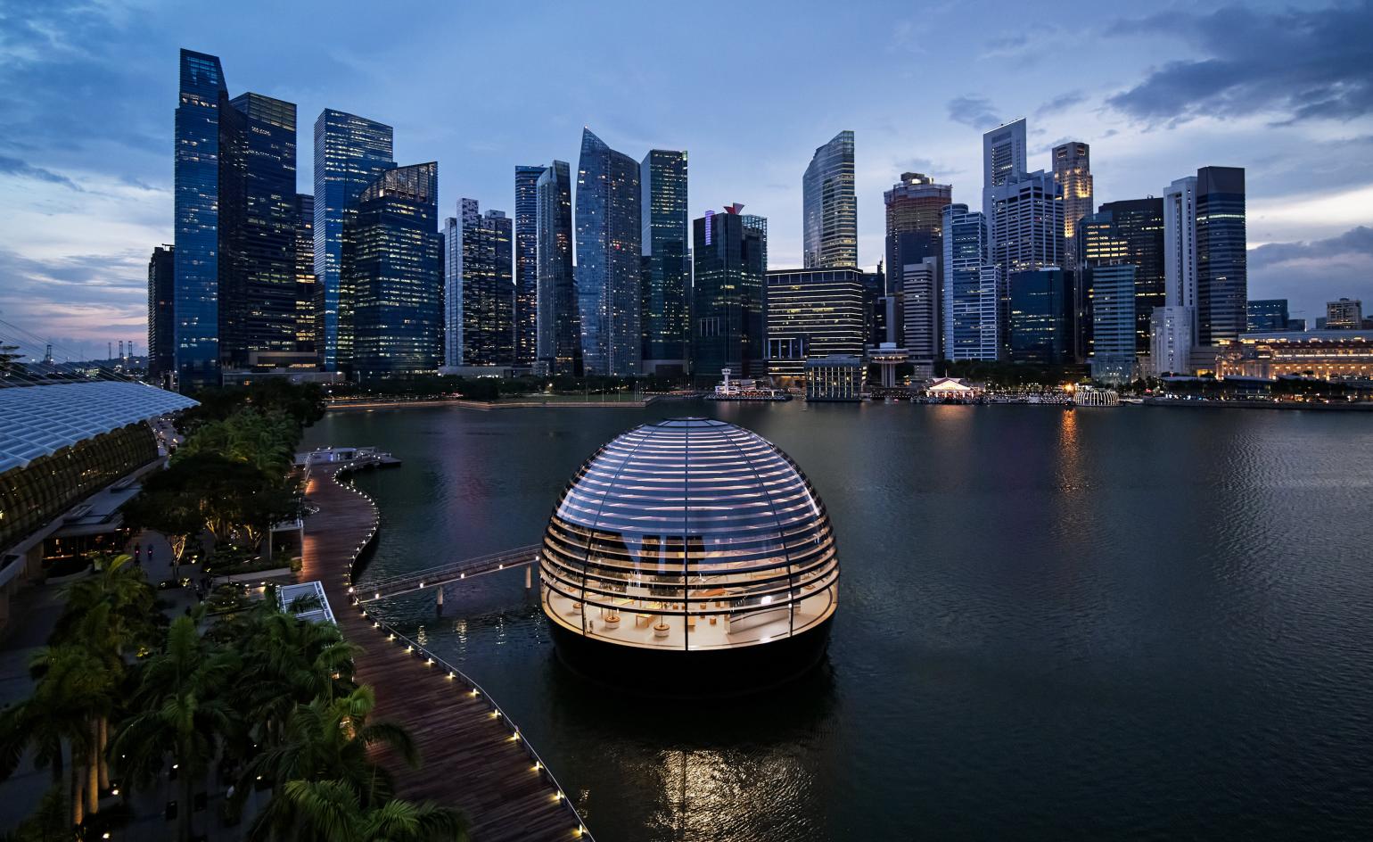 Apple S New Glass Sphere Adds To Singapore Skyline Wallpaper