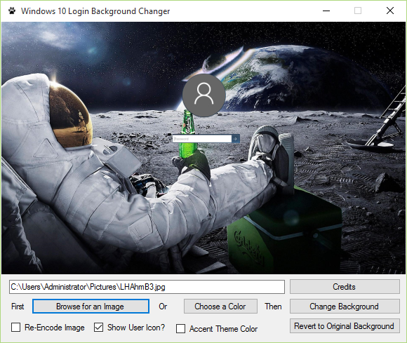 Windows 10 Login Screen Background Changer