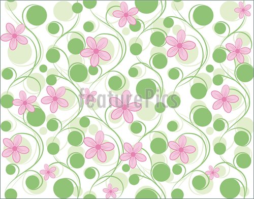 Abstract Patterns Pink And Green Flower Background   Stock 500x392