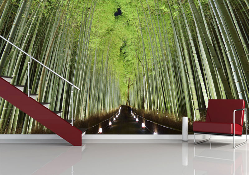 Bamboo Forest Stairs Wallpaper And Wall Mural