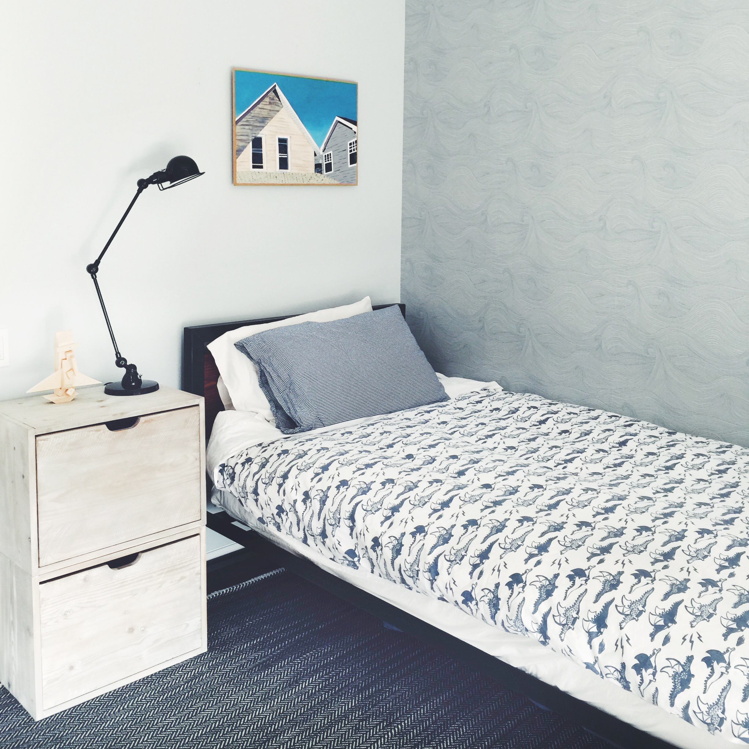 Liz S Son Bedroom With Seascape Wallpaper By Abigail Edwards