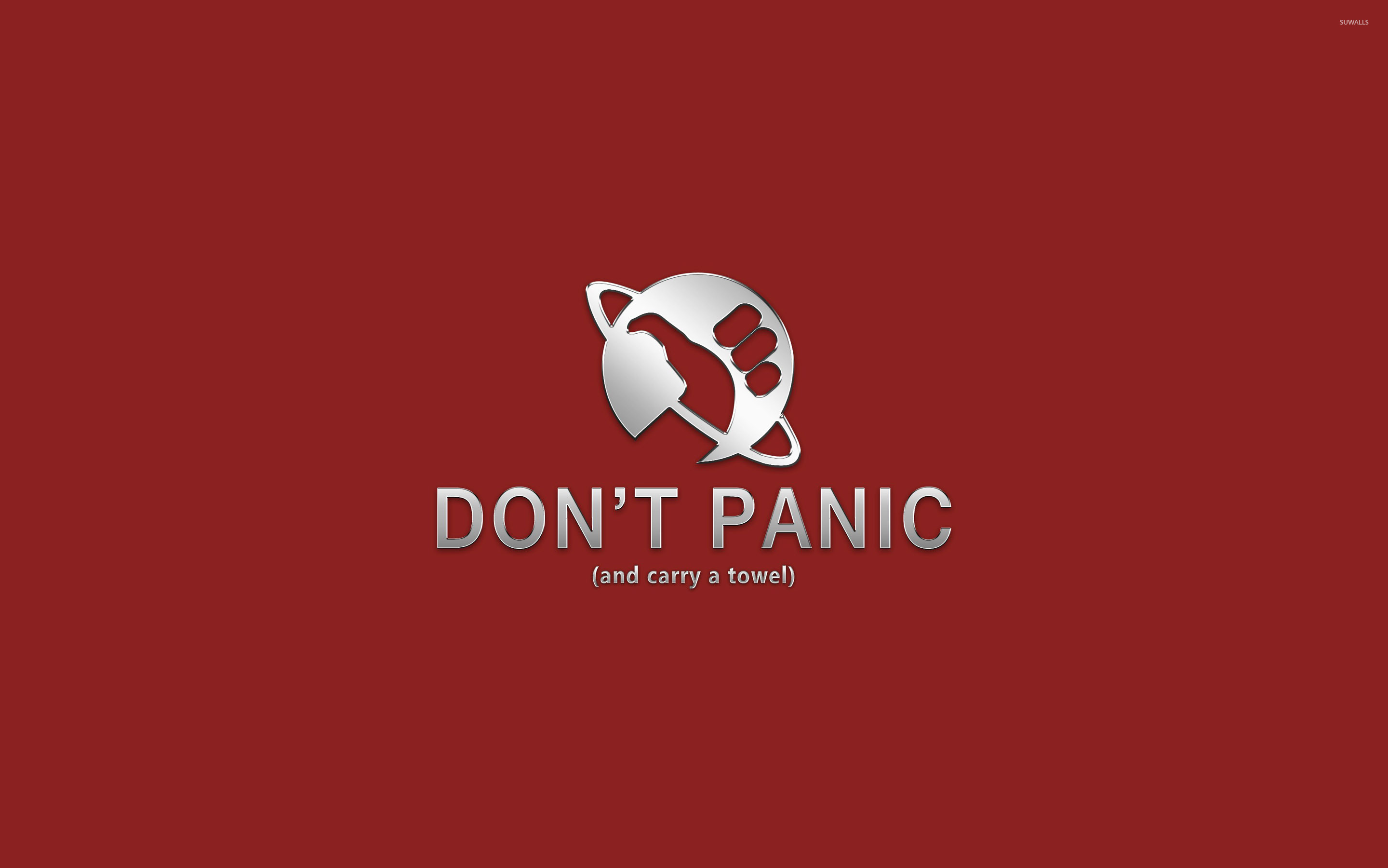 Don T Panic And Carry A Towel Wallpaper Vector