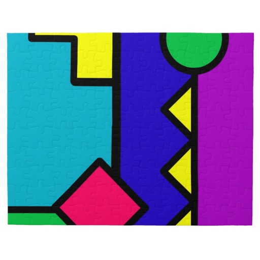 Retro 80s Background Retro 80s colour block puzzle